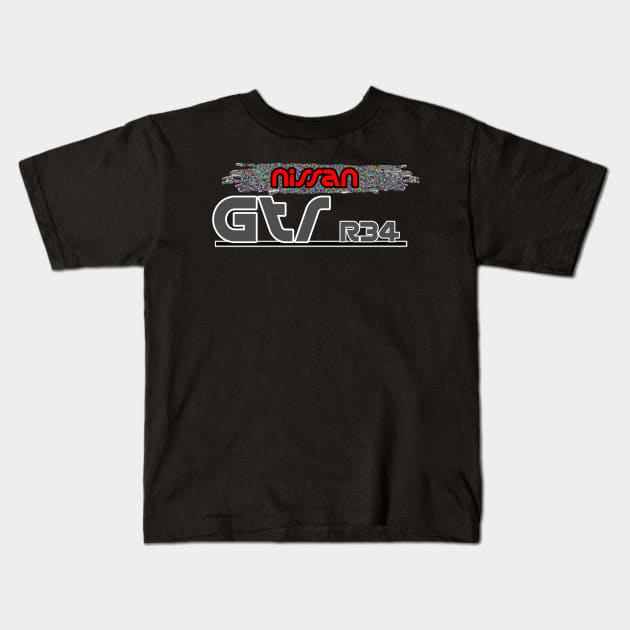 Gtr skyline R34 Kids T-Shirt by REXELLS